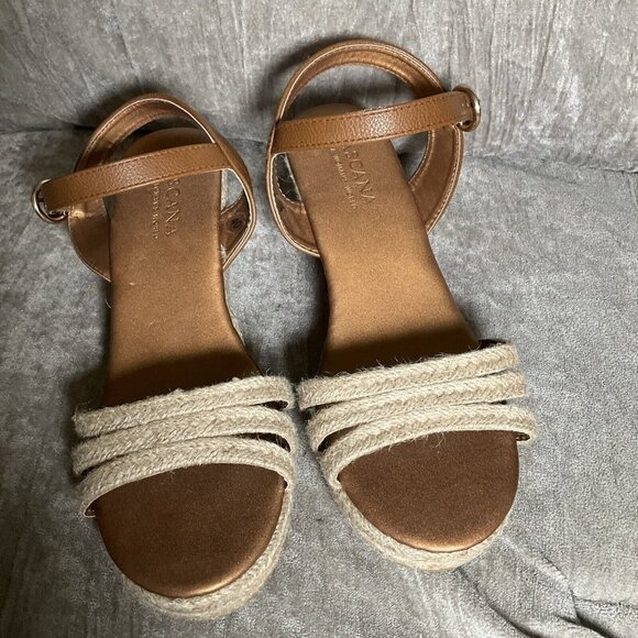 LASCANTA platform Wedge Open toe Espadrille Ankle Strap Sandal 9 Brown - Picture 13 of 14